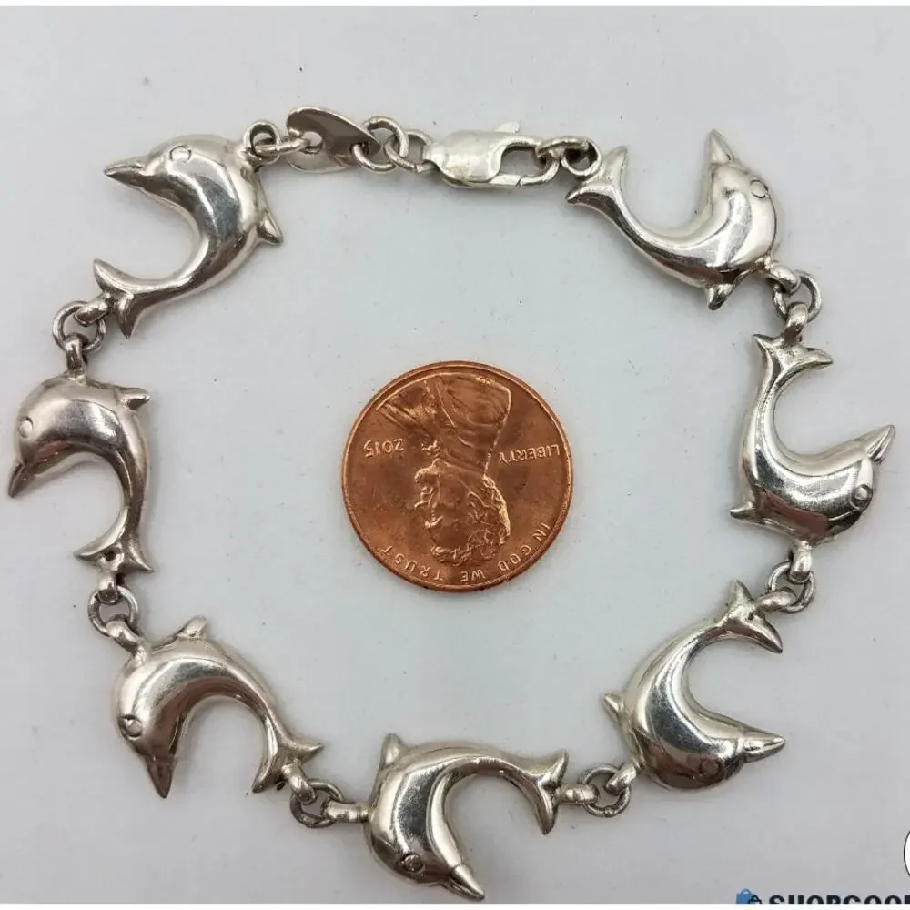 Sterling Silver Dolphin Bracelet